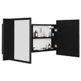 LED Bathroom Mirror Cabinet Black 90x12x45 Acrylic