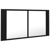 LED Bathroom Mirror Cabinet Black 90x12x45 Acrylic