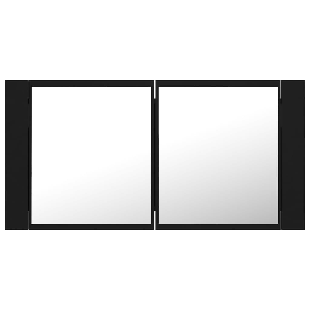 LED Bathroom Mirror Cabinet Black 90x12x45 Acrylic