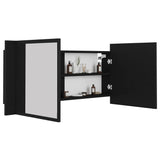 Armoire à miroir de salle de bain LED Noir 100x12x45 Acrylique