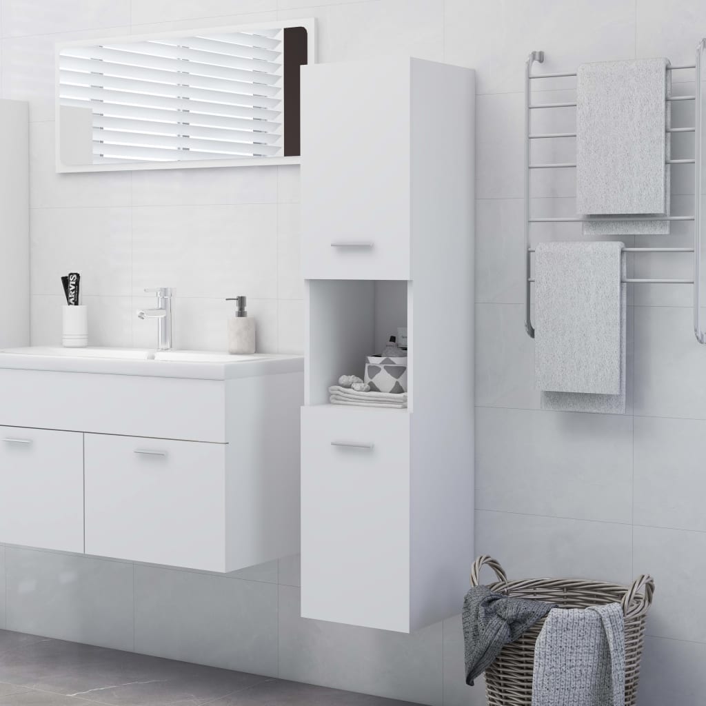 Bathroom cabinet White 30x30x130 cm Engineered wood