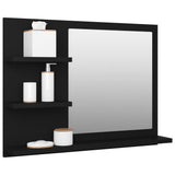 Black bathroom mirror 60x10.5x45 cm engineered wood