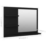 Black bathroom mirror 60x10.5x45 cm engineered wood