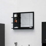 Black bathroom mirror 60x10.5x45 cm engineered wood