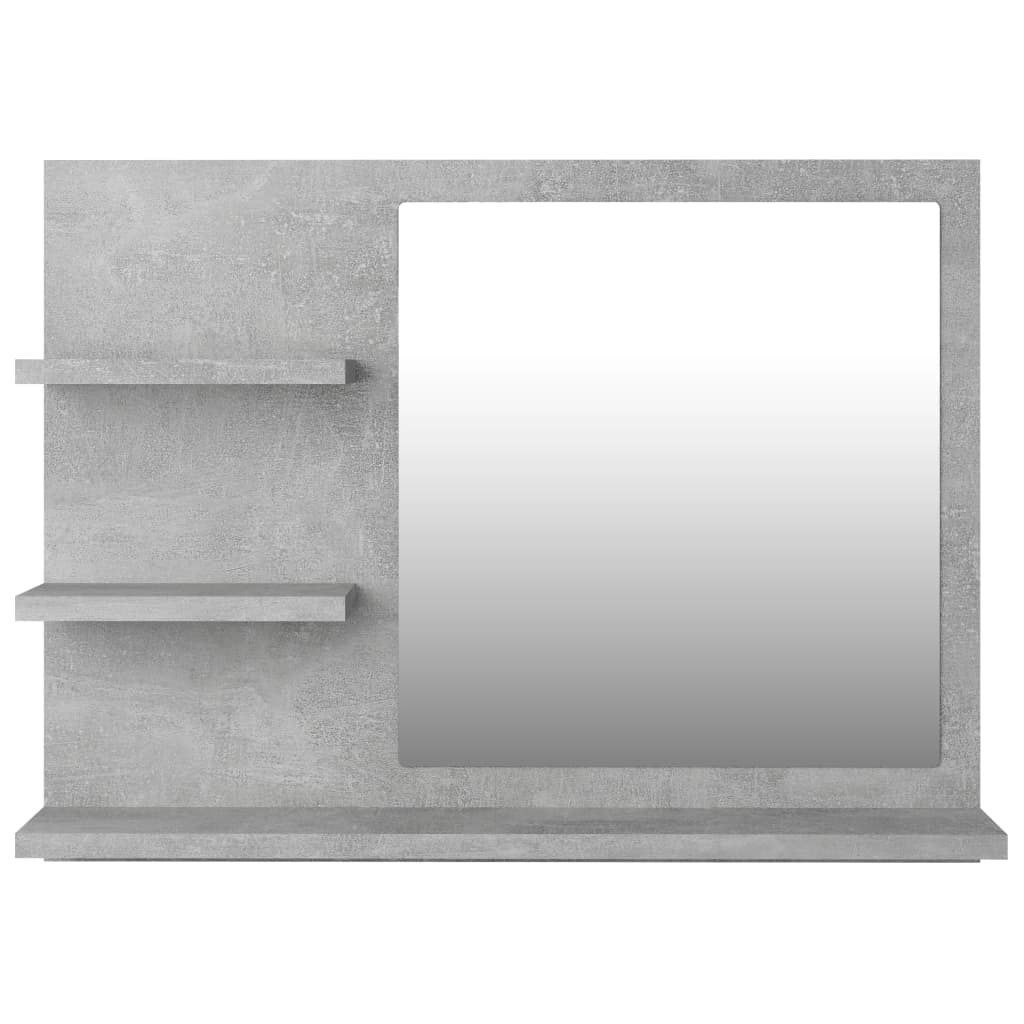 Miroir de salle de bain gris béton 60x10,5x45cm bois ingénierie