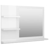 Miroir de salle de bain blanc brillant bois d’ingénierie