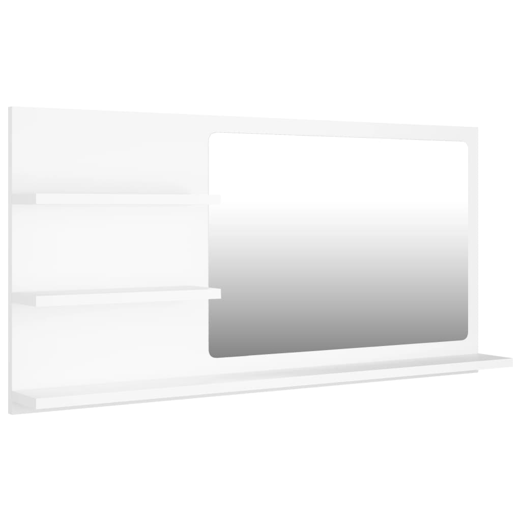 White bathroom mirror 90x10.5x45 cm engineered wood