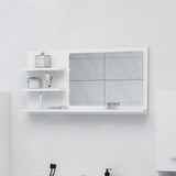 White bathroom mirror 90x10.5x45 cm engineered wood