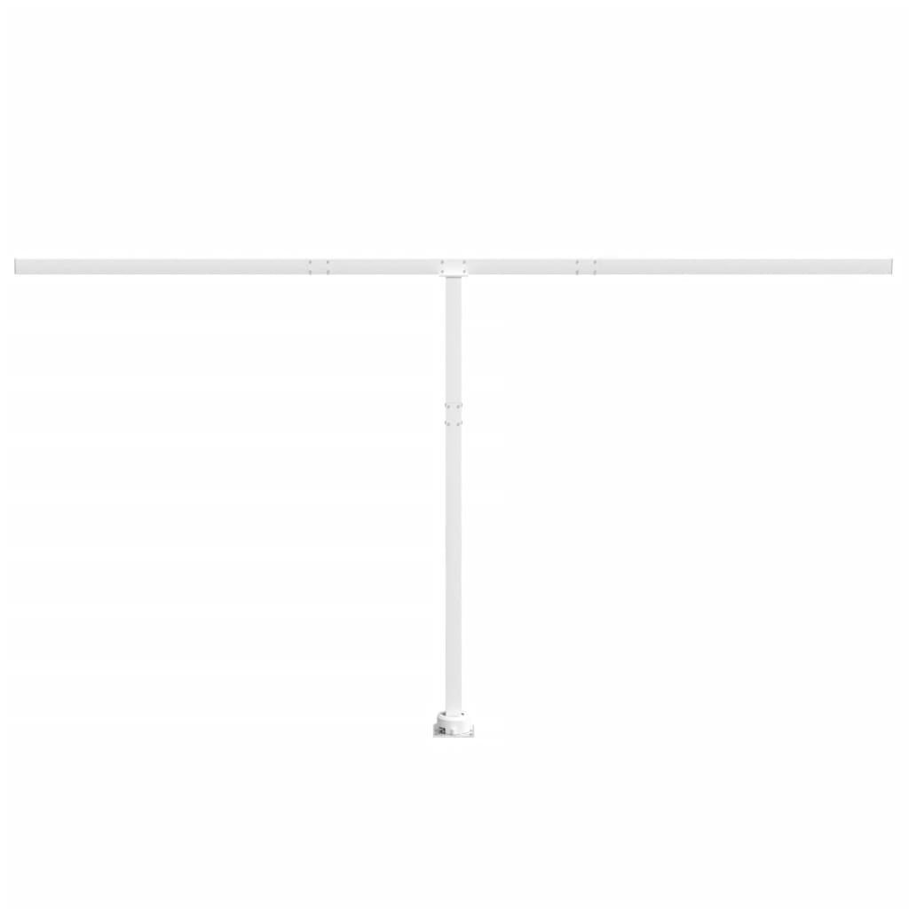 Jeu de poteaux d'auvent blanc 450x245 cm fer