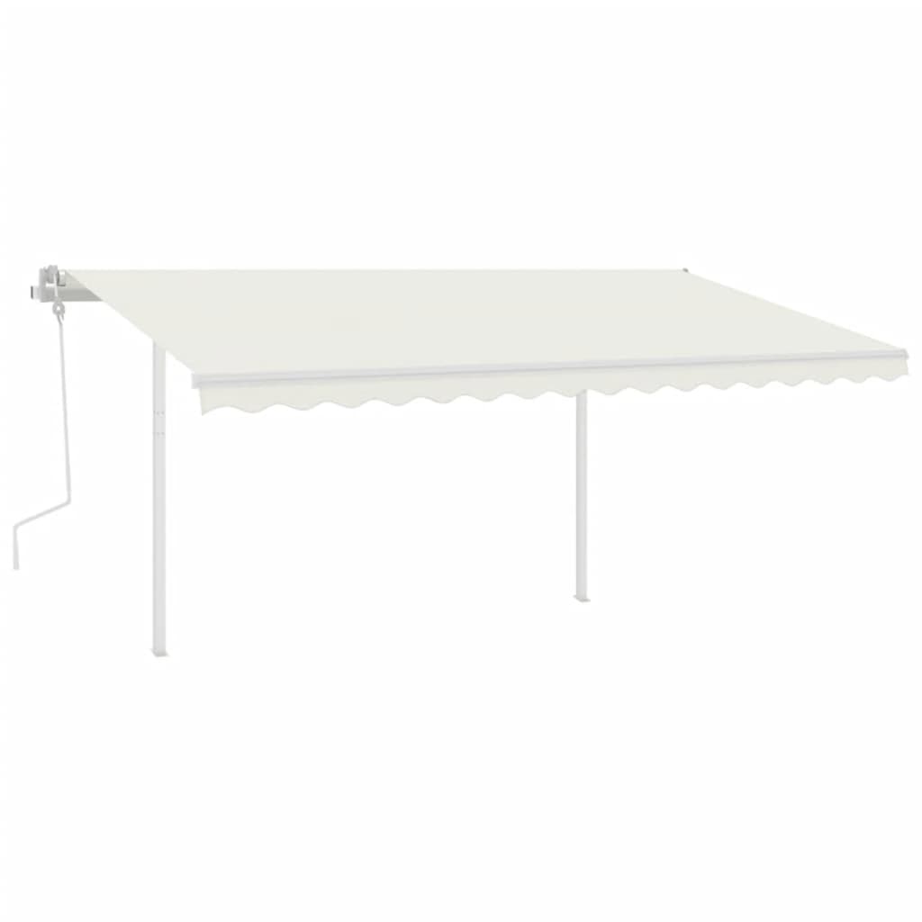 Jeu de poteaux d'auvent blanc 450x245 cm fer