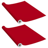 Selbstklebende Möbelfolien 2 Stück Rot 500x90 cm PVC