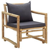 Garden chairs with cushions set of 2 Bamboo