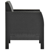 Chaise de jardin avec coussin PP Rotin Anthracite