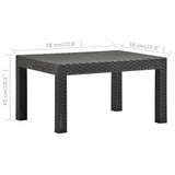 Table de jardin Anthracite 58x58x41 cm PP Rotin