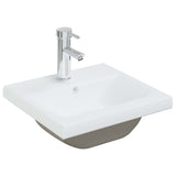 Lavabo encastré avec robinet 42x39x18 cm céramique blanc