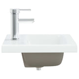 Lavabo encastré avec robinet 42x39x18 cm céramique blanc