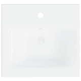 Lavabo encastré avec robinet 42x39x18 cm céramique blanc