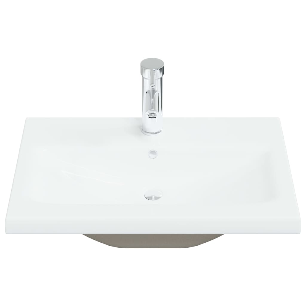 Lavabo encastré avec robinet 61x39x18 cm céramique blanc