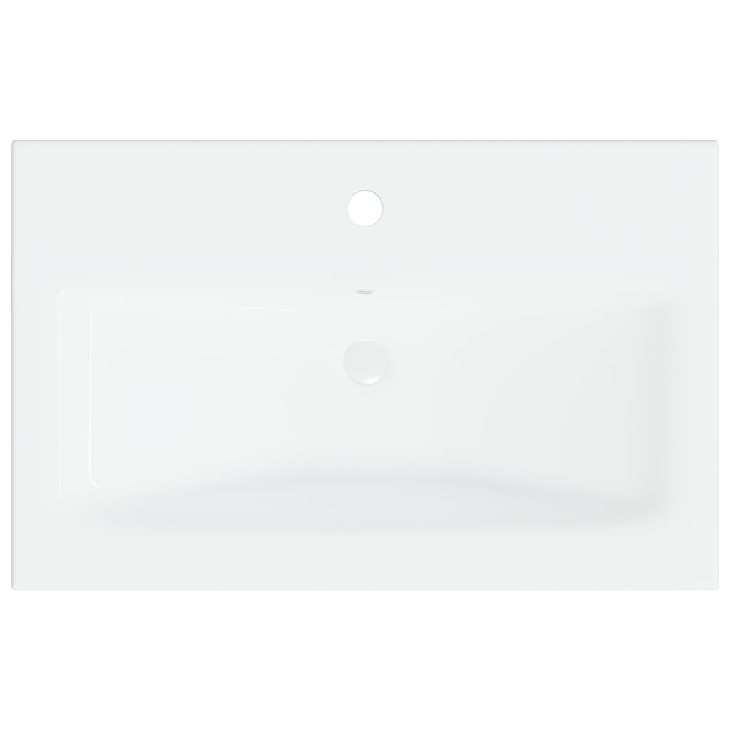 Lavabo encastré avec robinet 61x39x18 cm céramique blanc