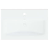 Lavabo encastré avec robinet 61x39x18 cm céramique blanc