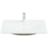 Lavabo encastré avec robinet 81x39x18 cm céramique blanc