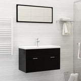 Lavabo encastré avec robinet 81x39x18 cm céramique blanc