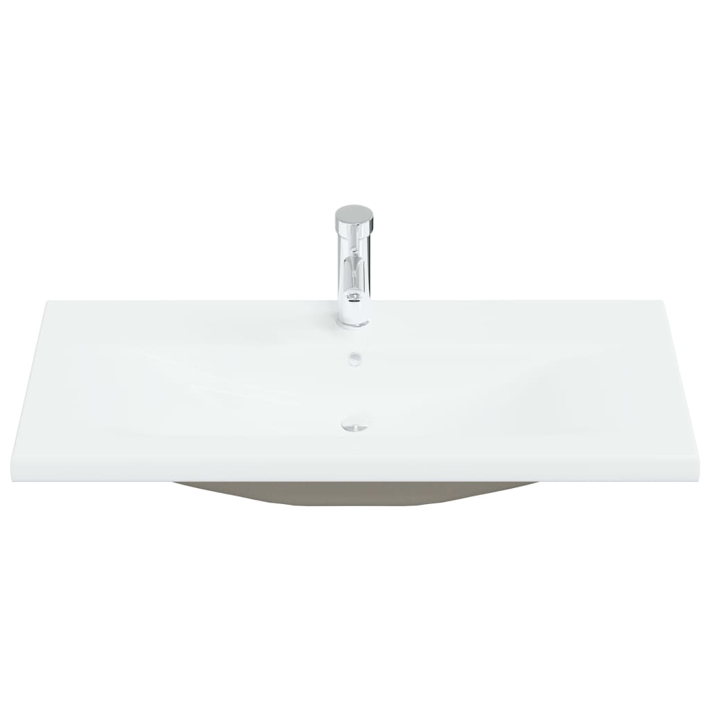 Lavabo encastré avec robinet 91x39x18 cm céramique blanc