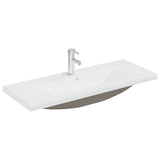 Lavabo encastré avec robinet 101x39x18 cm Céramique Blanc