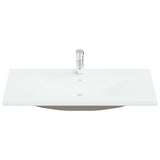 Lavabo encastré avec robinet 101x39x18 cm Céramique Blanc