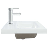 Lavabo encastré avec robinet 101x39x18 cm Céramique Blanc