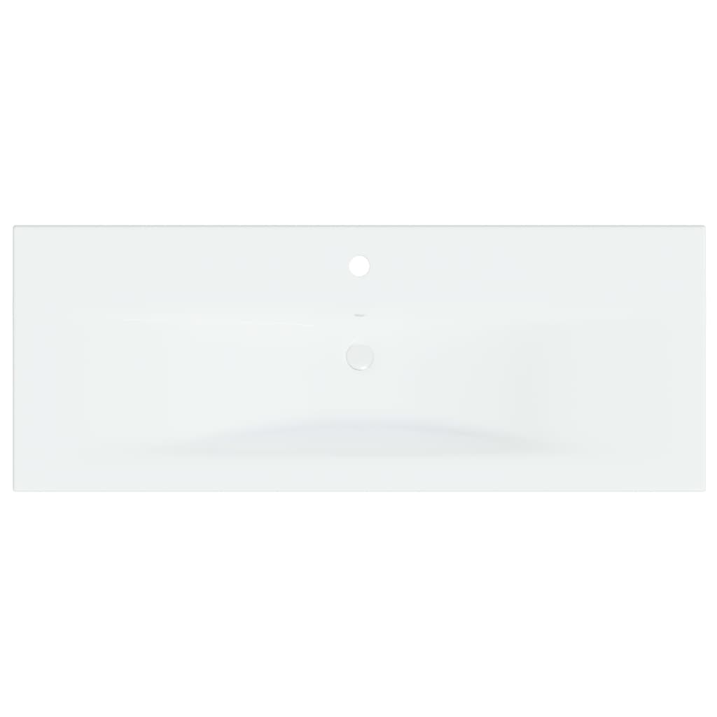 Lavabo encastré avec robinet 101x39x18 cm Céramique Blanc