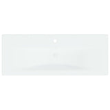 Lavabo encastré avec robinet 101x39x18 cm Céramique Blanc