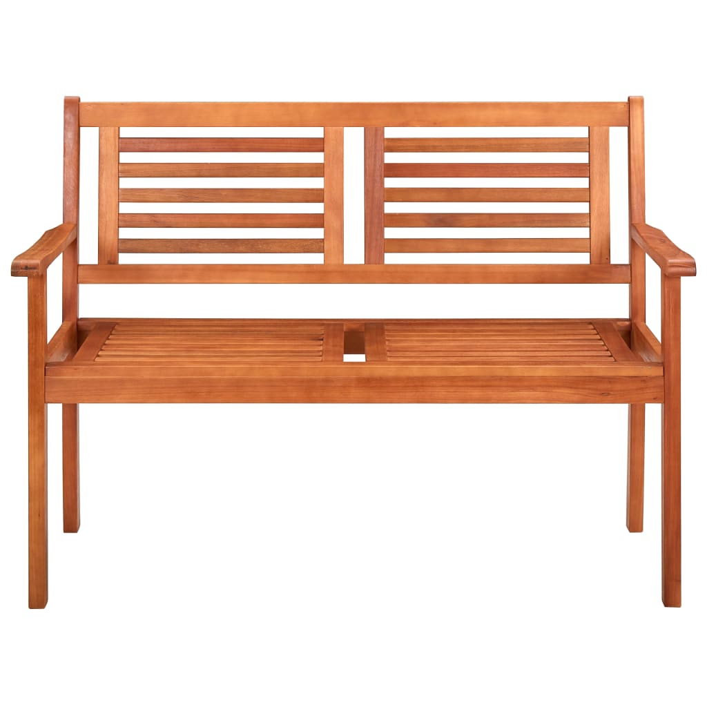 2 seater garden bench with cushion 120 cm Eucalyptus wood