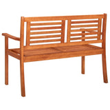 2 seater garden bench with cushion 120 cm Eucalyptus wood