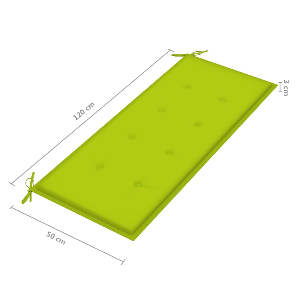 2-Sitzer-Gartenbank mit Kissen 120 cm Eukalyptusholz