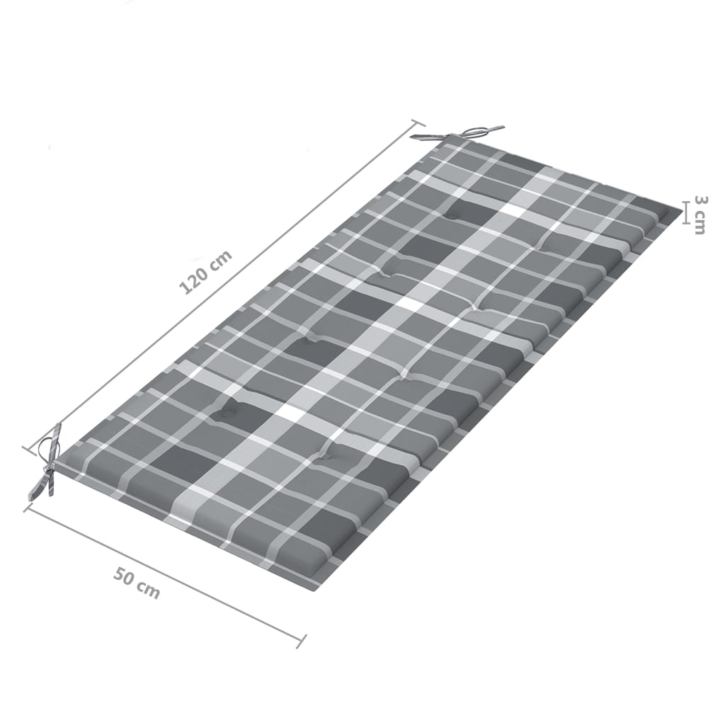 2-Sitzer-Gartenbank mit Kissen 120 cm Eukalyptusholz