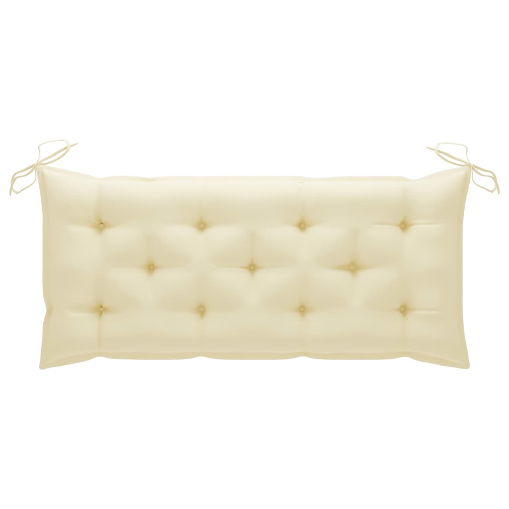 Banc de jardin 2 places avec coussin 120 cm Bois d'eucalyptus