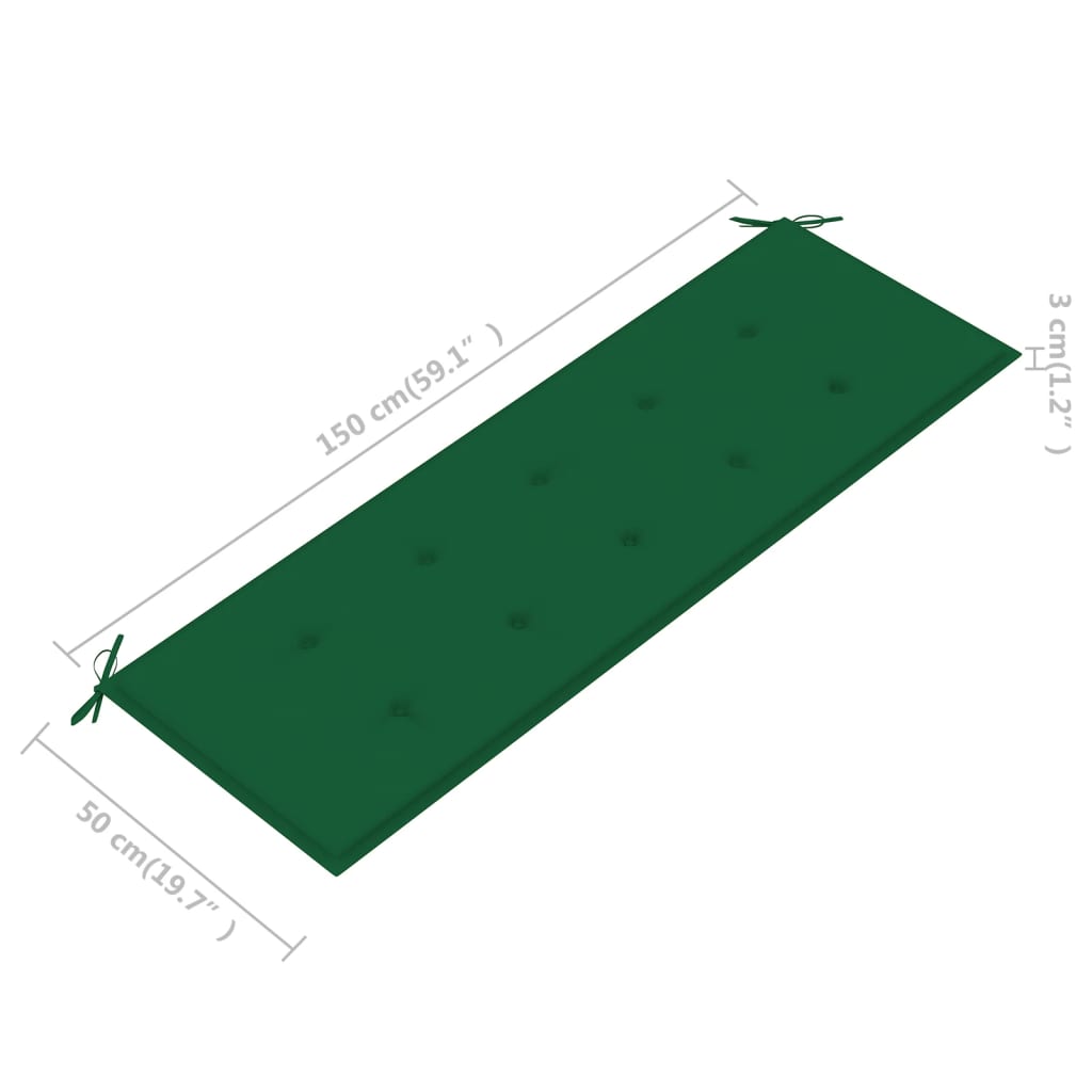 3-Sitzer-Gartenbank mit Kissen 150 cm Eukalyptusholz