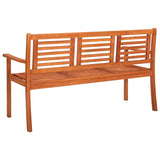 3 seater garden bench with cushion 150 cm Eucalyptus wood