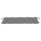 Banc de jardin 2 places avec coussin 120 cm Gris Eucalyptus