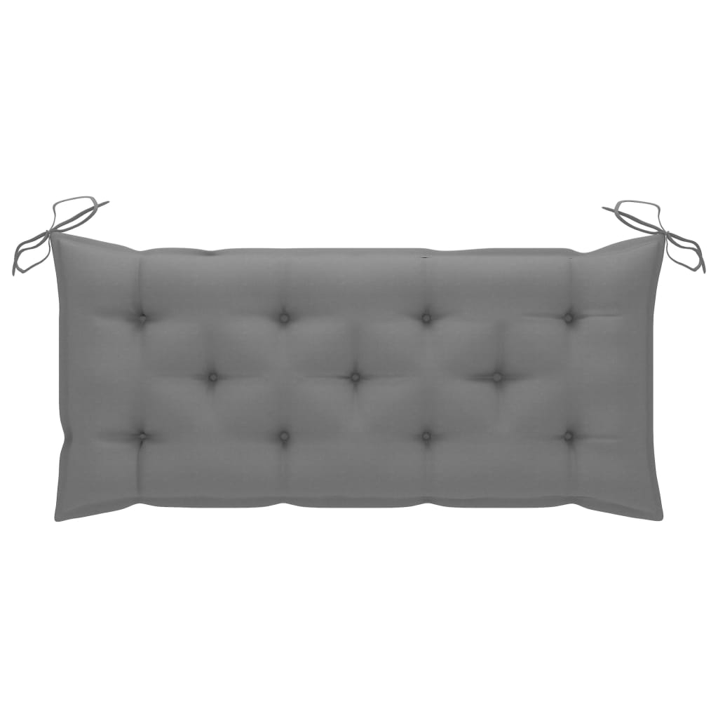 Banc de jardin 2 places avec coussin 120 cm Gris Eucalyptus