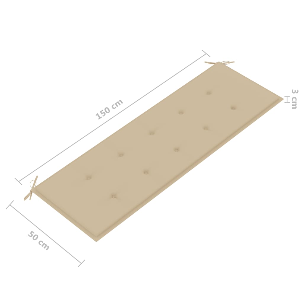 3-Sitzer-Gartenbank mit Kissen 150 cm Eukalyptusgrau