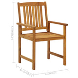 Chaises de jardin avec coussins lot de 2 Bois d'acacia massif