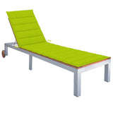 Chaise longue with cushion Acacia wood and galvanized steel