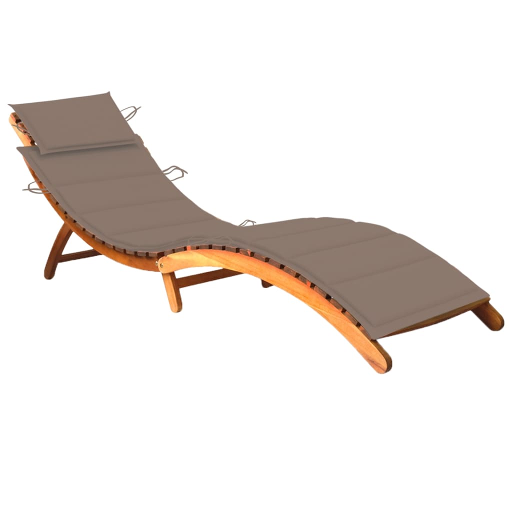 Chaise longue de jardin avec coussin Bois d'acacia solide