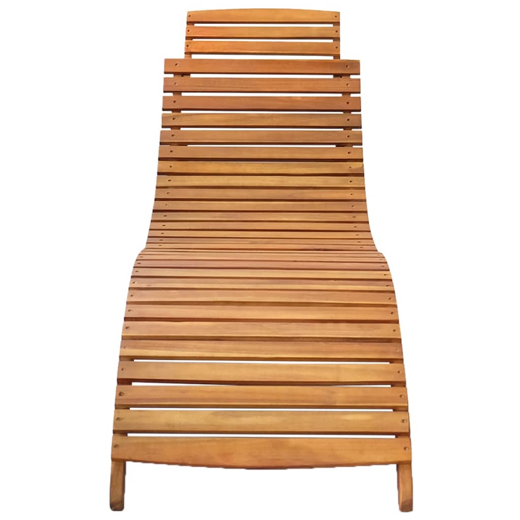 Chaise longue de jardin avec coussin Bois d'acacia solide