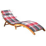 Garden lounger with cushion Solid acacia wood