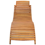 Garden lounger with cushion Solid acacia wood