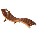 Garden lounger with table and cushion Acacia wood