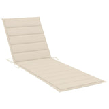 Garden lounger with table and cushion Acacia wood